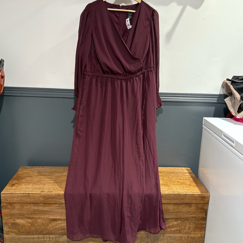 Lane Bryant Purple Relaxed Fit Long Sleeve Jumpsuit Plus Size NWT